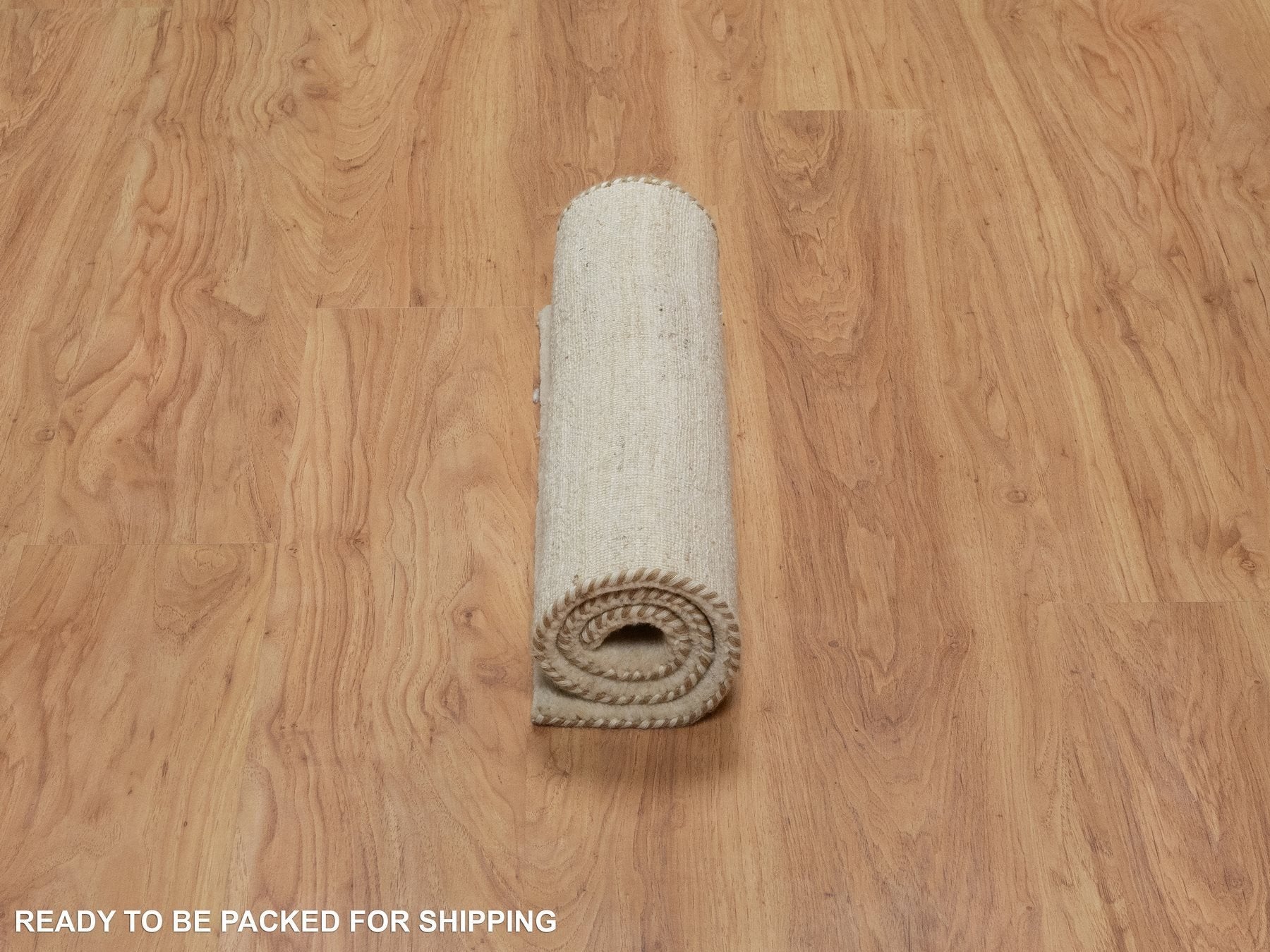 Gabbeh Modern / Contemporary hand-knotted wool rug in Ivory, 2' x 3' — SKU O091295 (view 6)