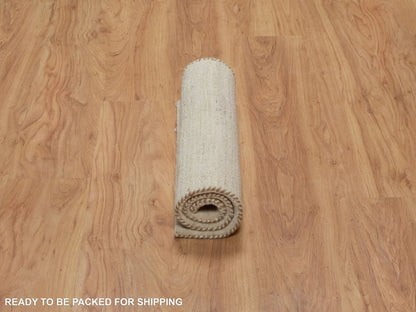 Gabbeh Modern / Contemporary hand-knotted wool rug in Ivory, 2' x 3' — SKU O091295 (view 6)
