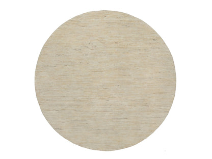 Ivory 5'0" x 5'0" Modern and Contemporary Hand knotted Wool Rug - Sku: O091296