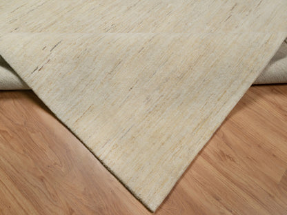 Gabbeh Modern / Contemporary hand-knotted wool rug in Ivory, 6'3" x 9'9" — SKU O091297 (view 6)