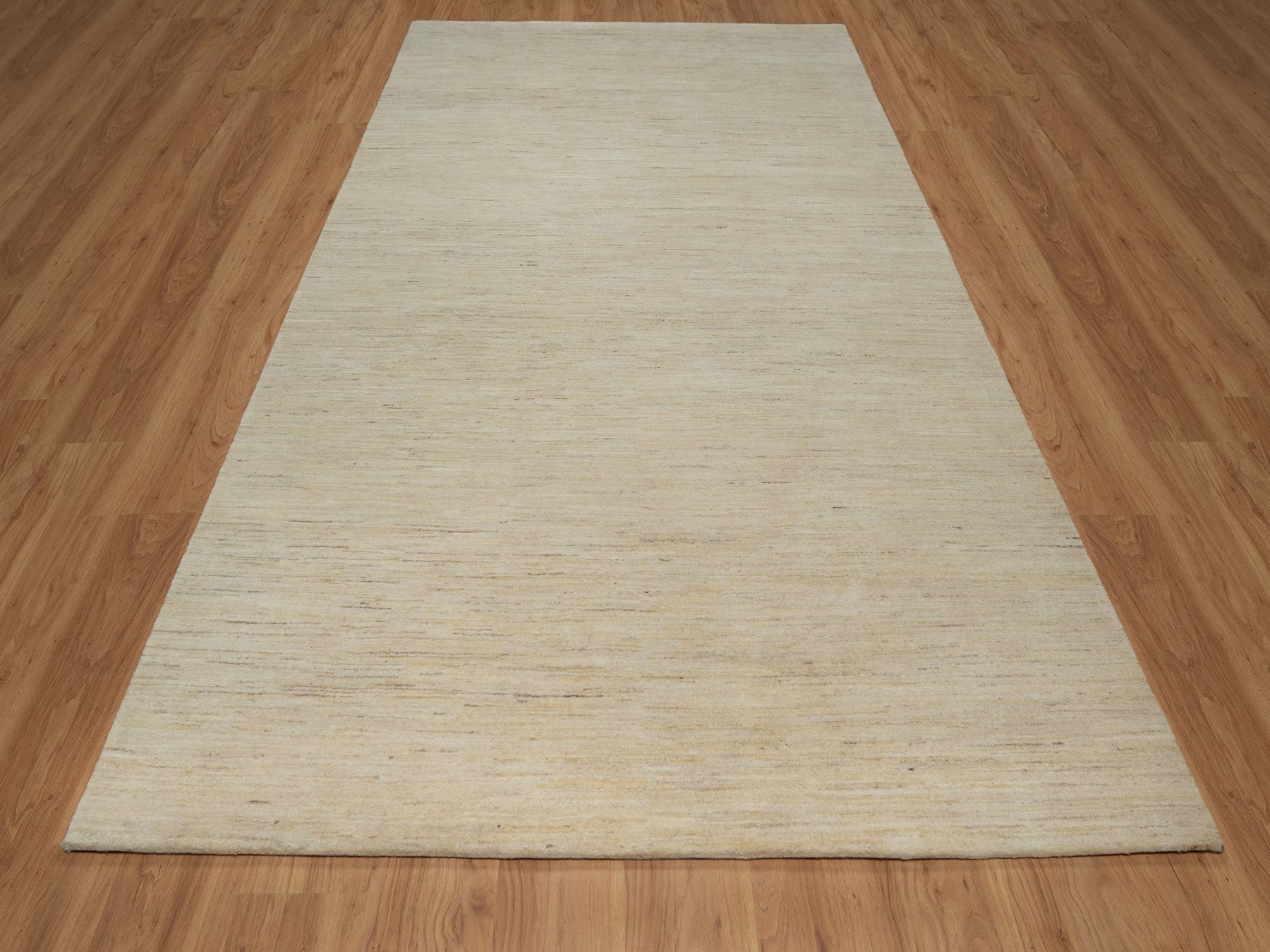 Ivory 6'0" x 11'10" Modern / Contemporary Hand knotted Wool Rug - Sku: O091298