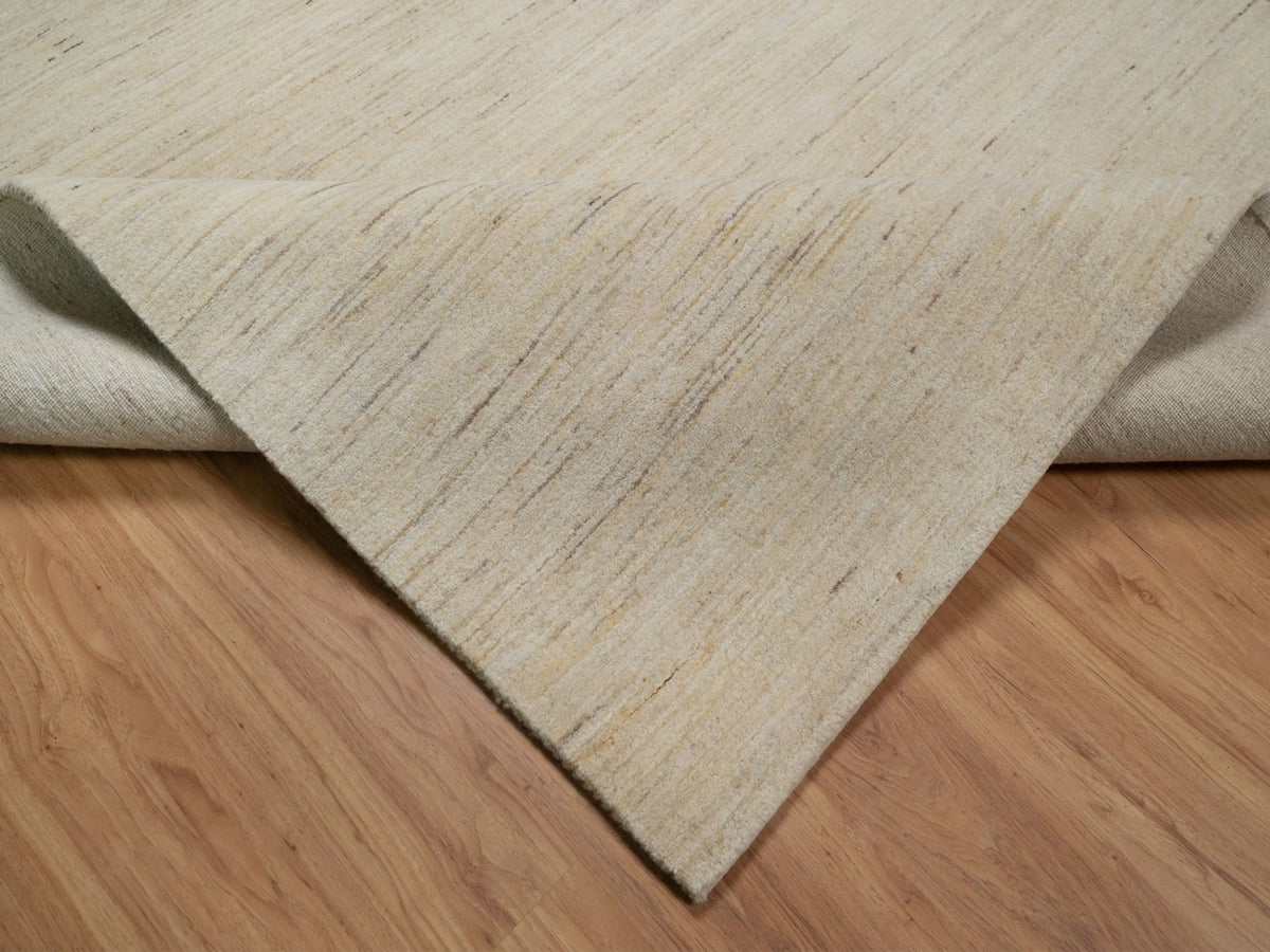 Gabbeh Modern / Contemporary hand-knotted wool runner in Ivory, 6' x 11'10" — SKU O091298 (view 6)