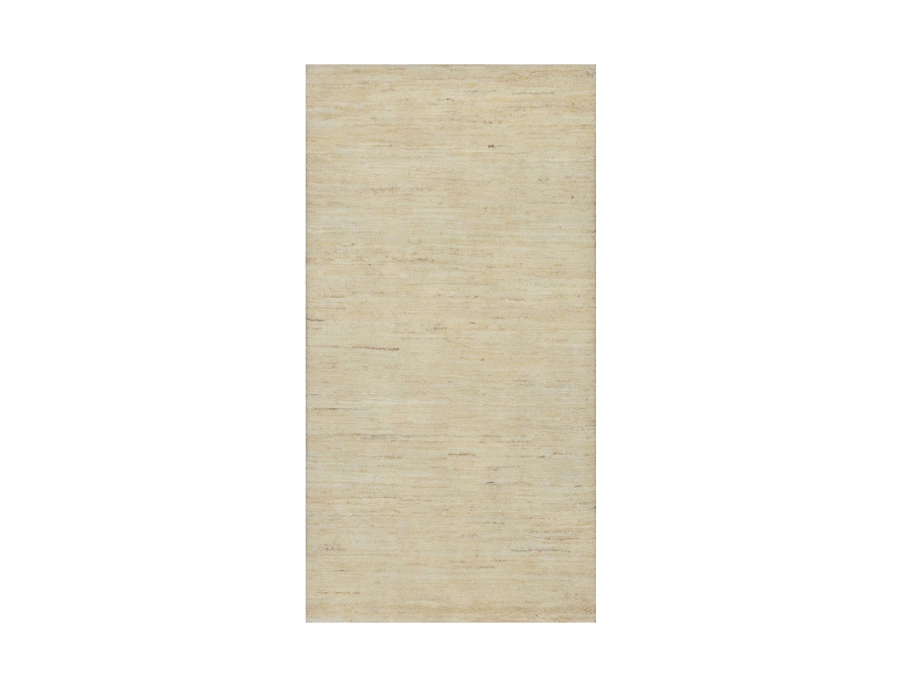 Ivory 2'4" x 11'4" Modern / Contemporary Hand knotted Wool Rug - Sku: O091299