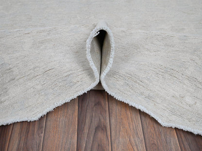 Peshawar Oushak hand-knotted wool rug in Gray & Ivory, 8' x 9'10" — SKU O0912 (view 5)