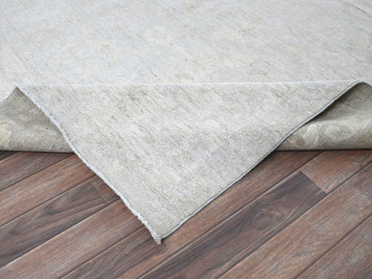 Peshawar Oushak hand-knotted wool rug in Gray & Ivory, 8' x 9'10" — SKU O0912 (view 6)