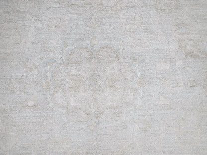 Grey 8'0" x 9'10" Oushak And Peshawar Hand knotted Wool Rug - Sku: O0912