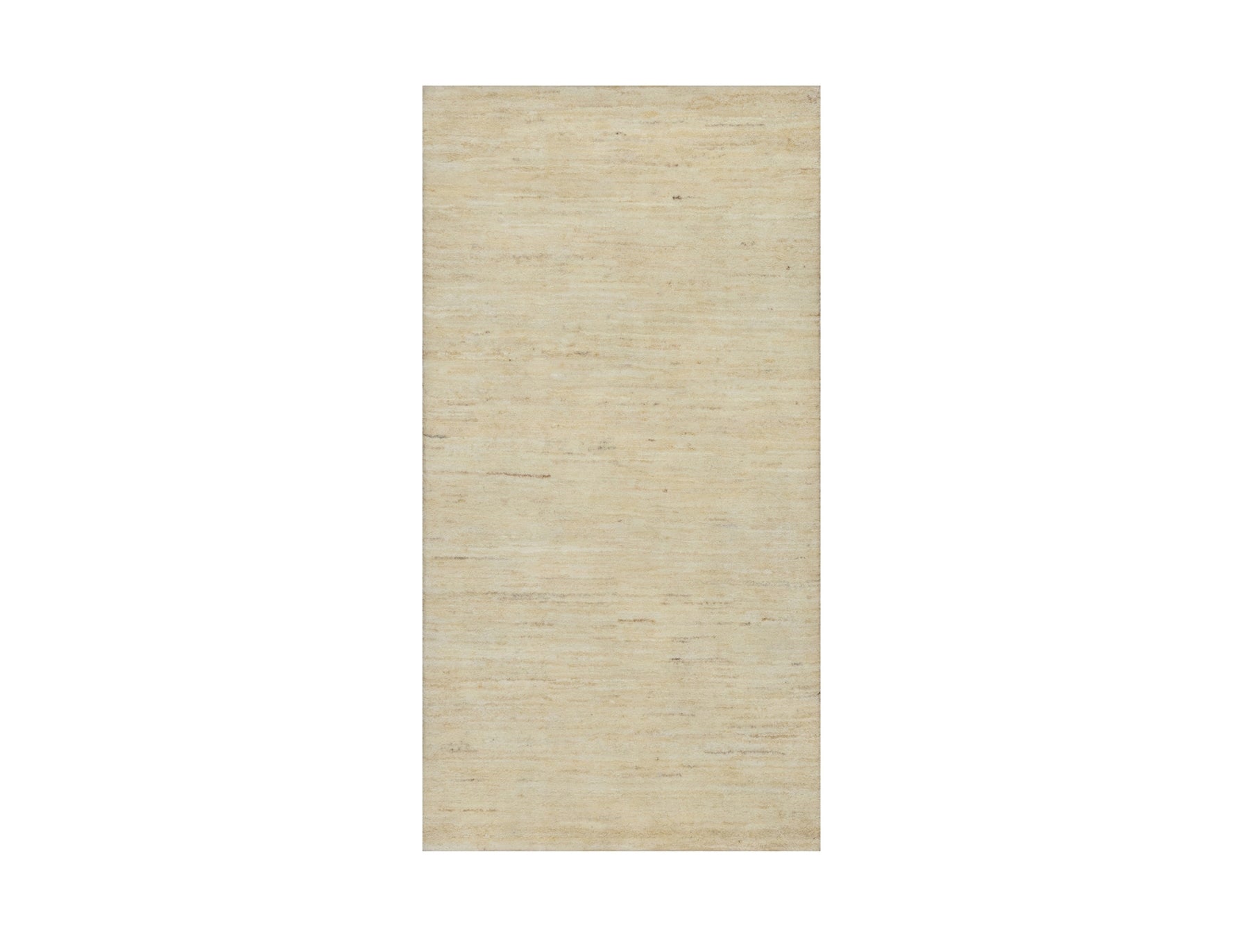 Ivory 2'4" x 11'5" Modern / Contemporary Hand knotted Wool Rug - Sku: O091301