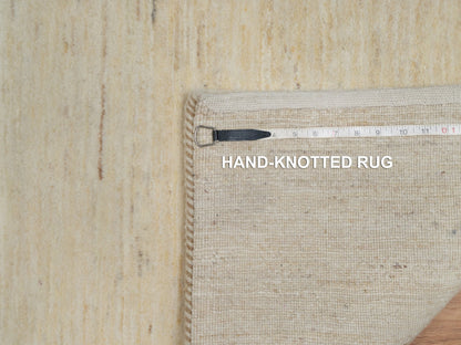Gabbeh Modern / Contemporary hand-knotted wool runner in Ivory, 2'4" x 11'5" — SKU O091301 (view 8)