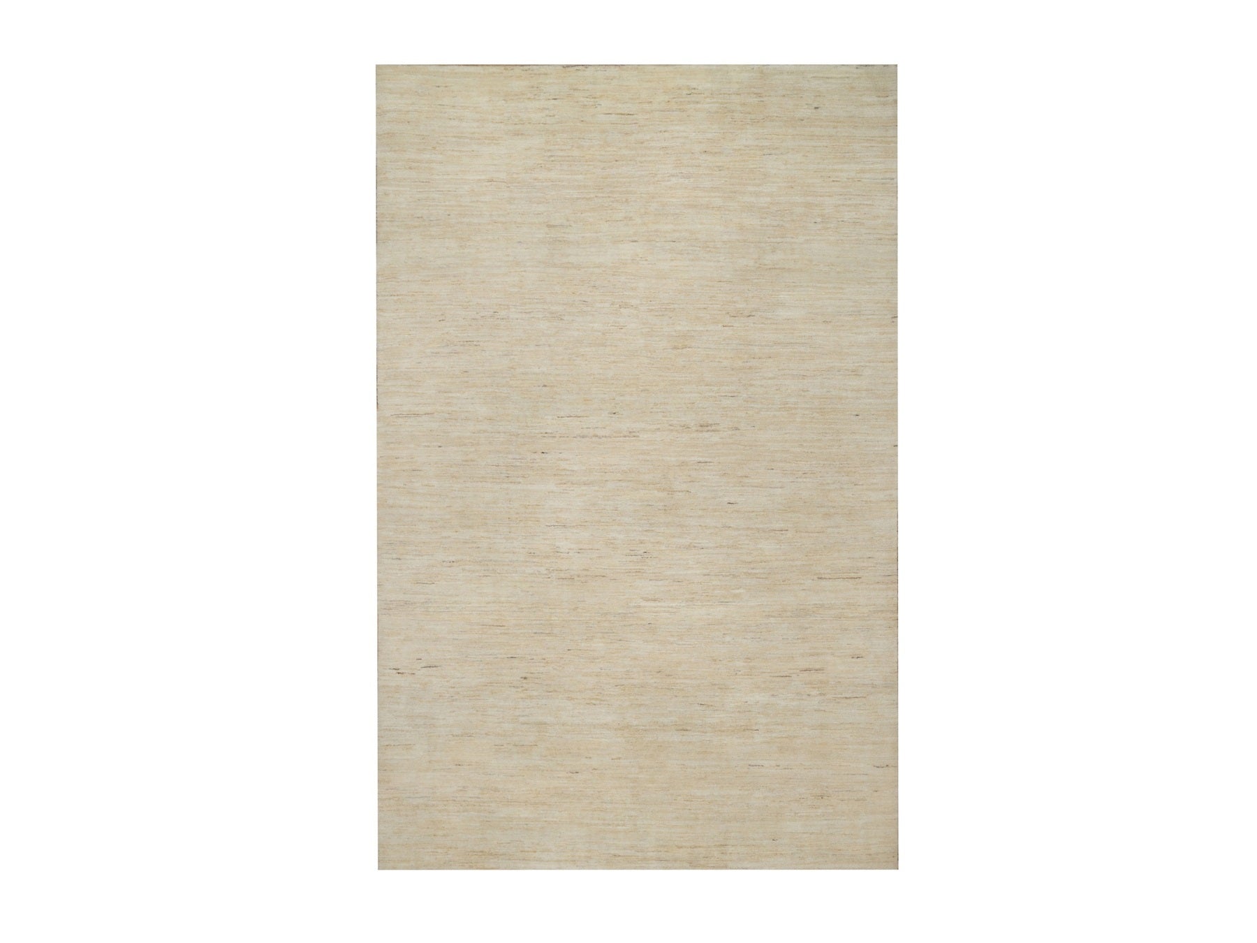 Gabbeh Modern / Contemporary hand-knotted wool rug in Ivory, 6'4" x 9'9" — SKU O091302