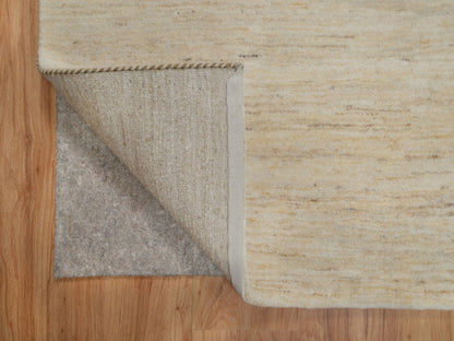 Gabbeh Modern / Contemporary hand-knotted wool rug in Ivory, 6'11" x 7'1" — SKU O091303 (view 3)
