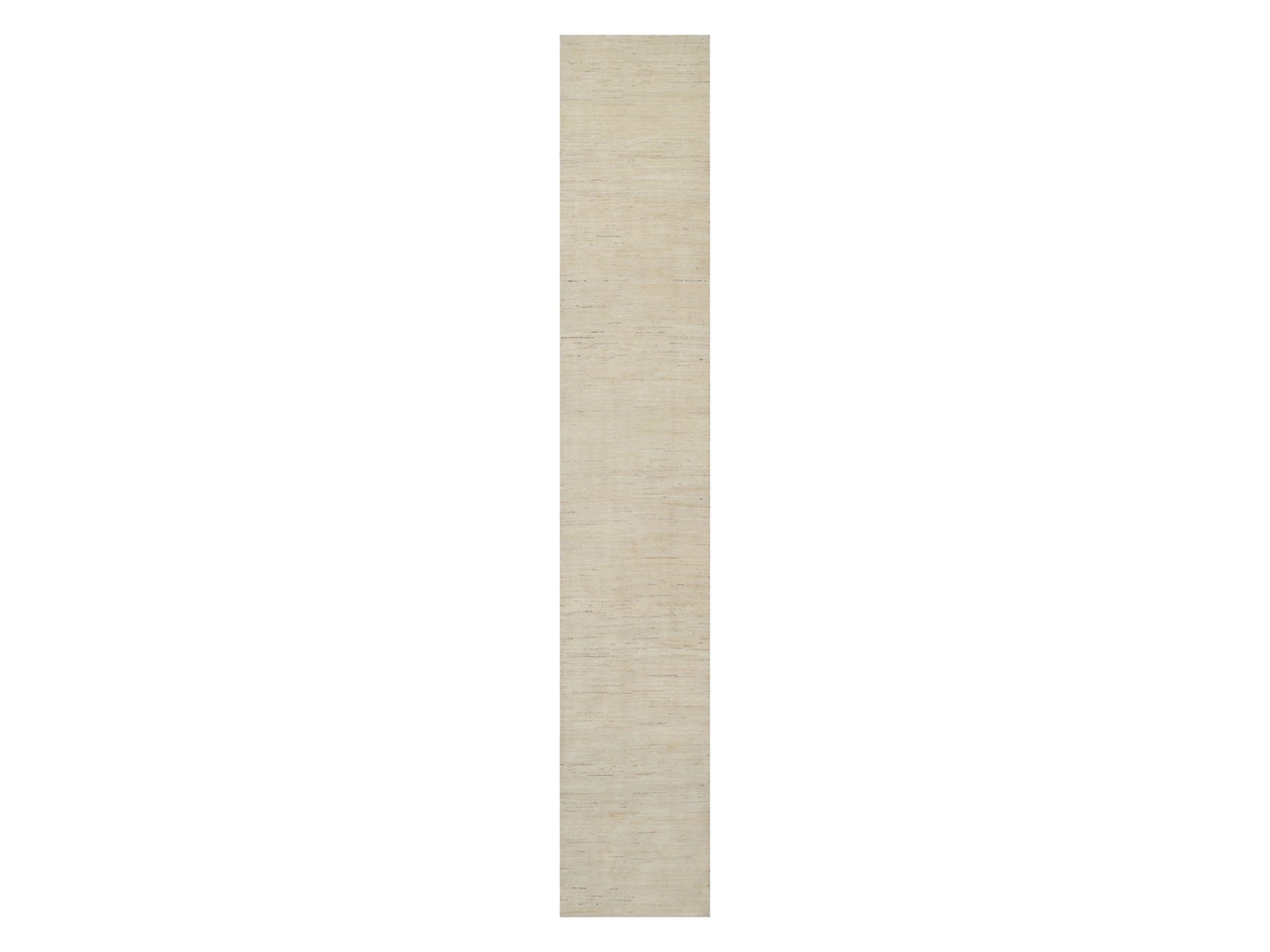 Gabbeh Modern / Contemporary hand-knotted wool runner in Ivory, 2'8" x 15'11" — SKU O091304