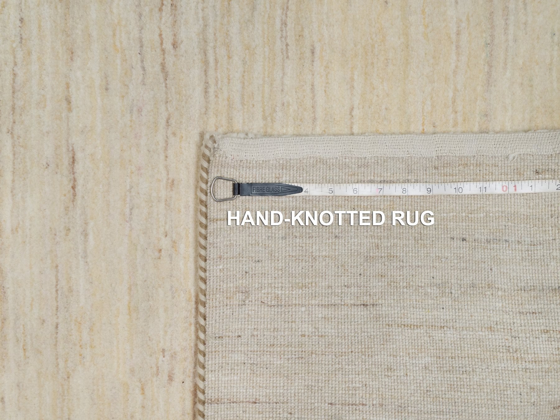 Gabbeh Modern / Contemporary hand-knotted wool runner in Ivory, 2'8" x 15'11" — SKU O091304 (view 8)