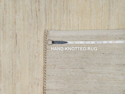 Gabbeh Modern / Contemporary hand-knotted wool runner in Ivory, 2'8" x 15'11" — SKU O091304 (view 8)