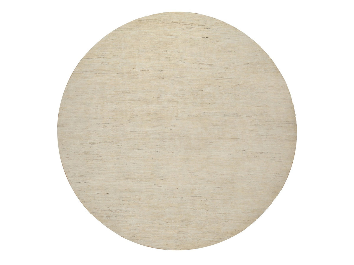 Gabbeh Modern / Contemporary hand-knotted wool rug in Ivory, 11'4" x 11'4" — SKU O091306