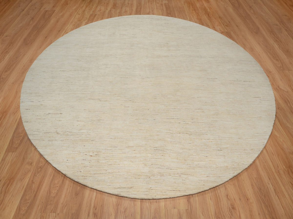 Gabbeh Modern / Contemporary hand-knotted wool rug in Ivory, 11'4" x 11'4" — SKU O091306 (view 2)