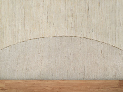 Gabbeh Modern / Contemporary hand-knotted wool rug in Ivory, 11'4" x 11'4" — SKU O091306 (view 4)