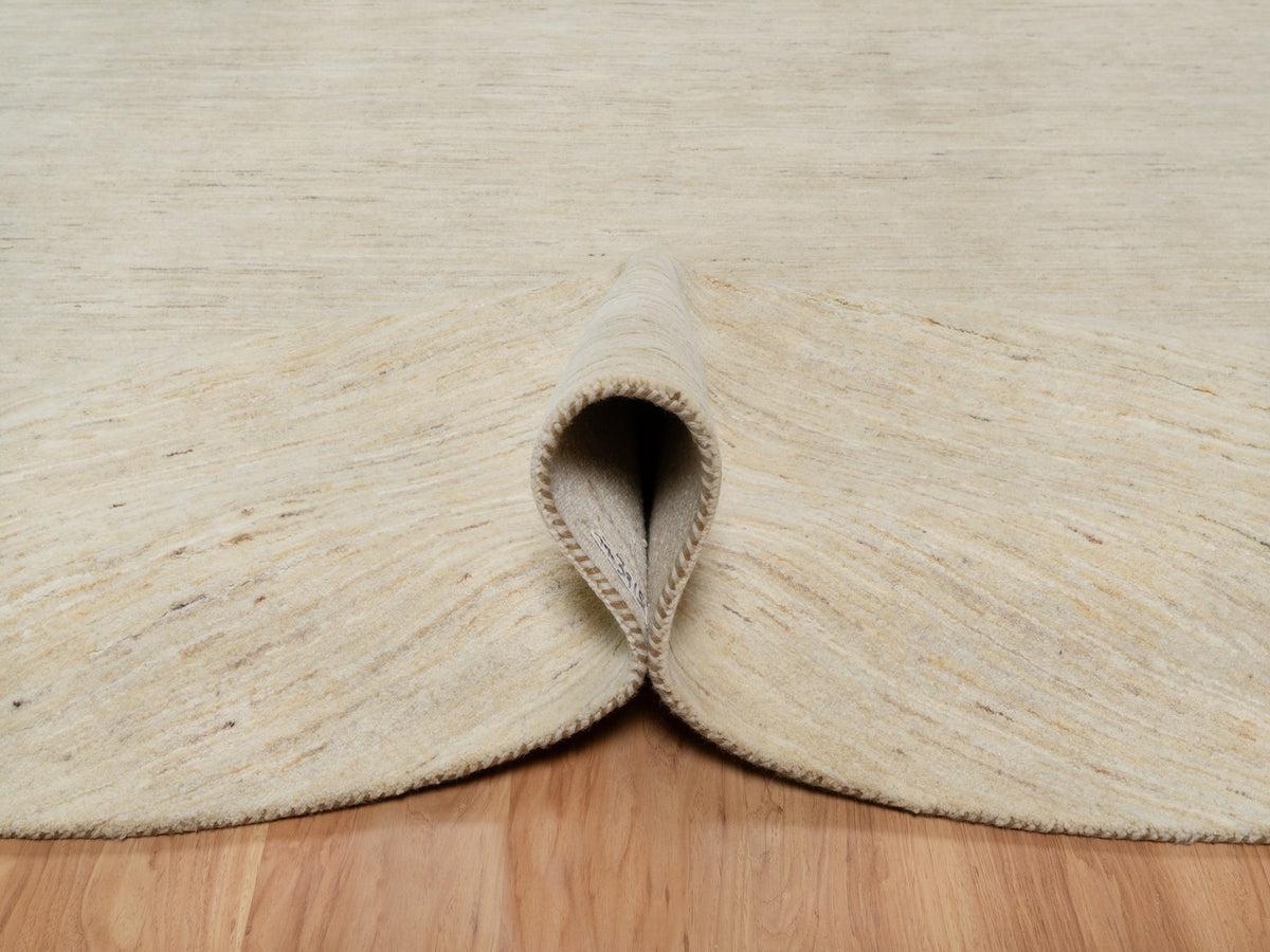 Gabbeh Modern / Contemporary hand-knotted wool rug in Ivory, 11'4" x 11'4" — SKU O091306 (view 5)