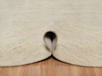 Gabbeh Modern / Contemporary hand-knotted wool rug in Ivory, 11'4" x 11'4" — SKU O091306 (view 5)