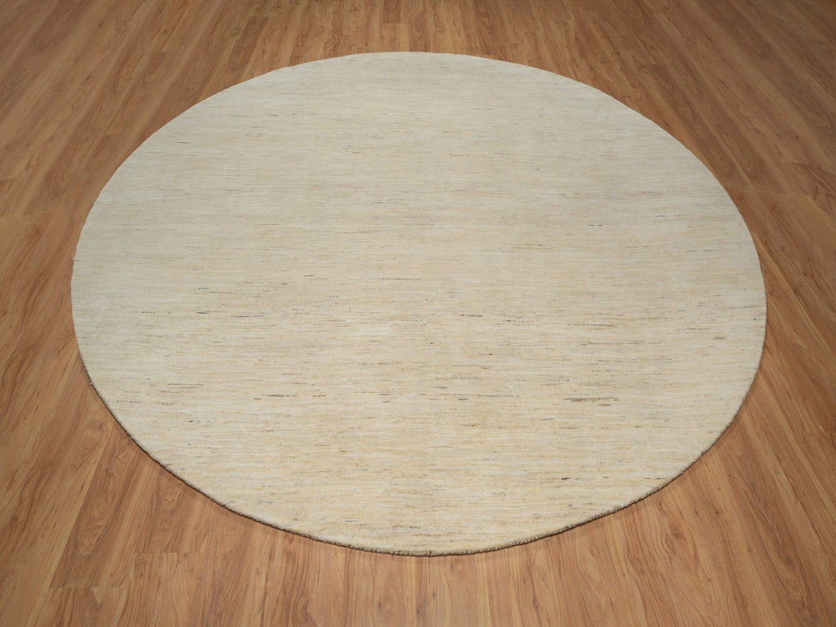 Gabbeh Modern / Contemporary hand-knotted wool rug in Ivory, 9'10" x 9'10" — SKU O091307 (view 2)