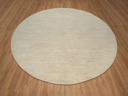 Gabbeh Modern / Contemporary hand-knotted wool rug in Ivory, 9'10" x 9'10" — SKU O091307 (view 2)