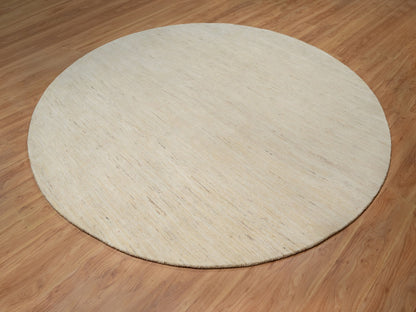 Gabbeh Modern / Contemporary hand-knotted wool rug in Ivory, 9'10" x 9'10" — SKU O091307 (view 3)