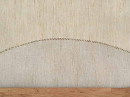Ivory 7'9" x 7'9" Modern and Contemporary Hand knotted Wool Rug - Sku: O091308