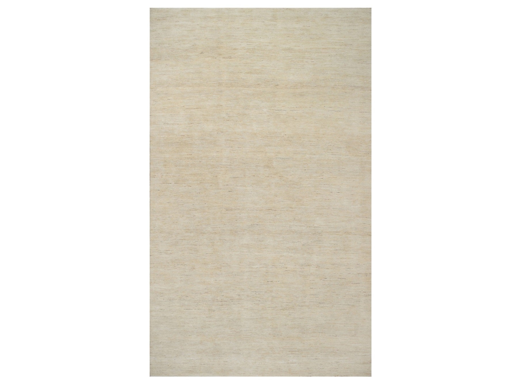 Gabbeh Modern / Contemporary hand-knotted wool runner in Ivory, 8'1" x 15'10" — SKU O091309