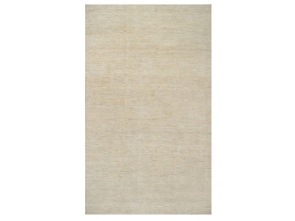 Gabbeh Modern / Contemporary hand-knotted wool runner in Ivory, 8'1" x 15'10" — SKU O091309