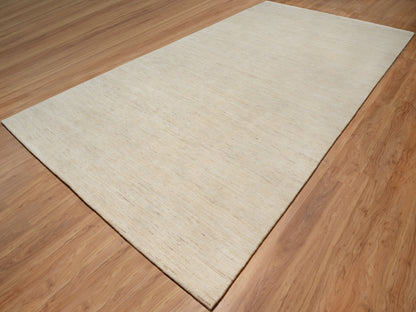 Ivory 8'1" x 15'10" Modern and Contemporary Hand knotted Wool Rug - Sku: O091309