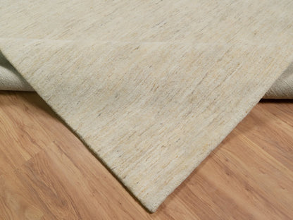 Gabbeh Modern / Contemporary hand-knotted wool runner in Ivory, 8'1" x 15'10" — SKU O091309 (view 6)