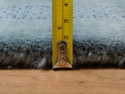 Blue 2'11" x 5'4" Modern and Contemporary Hand knotted Wool Rug - Sku: O091312