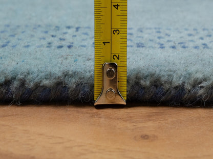 Blue 2'3" x 4'5" Modern and Contemporary Hand knotted Wool Rug - Sku: O091320