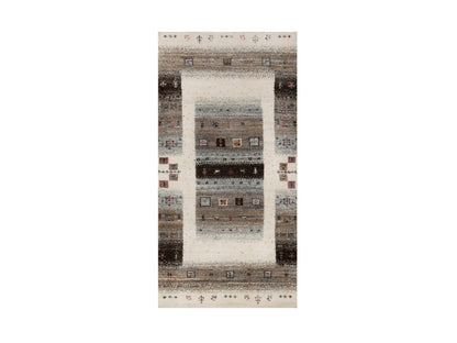 Gabbeh Modern / Contemporary hand-knotted wool rug in Ivory, 2'3" x 4'6" — SKU O091330