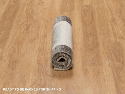 Gabbeh Modern / Contemporary hand-knotted wool rug in Ivory, 2'3" x 4'6" — SKU O091330 (view 6)