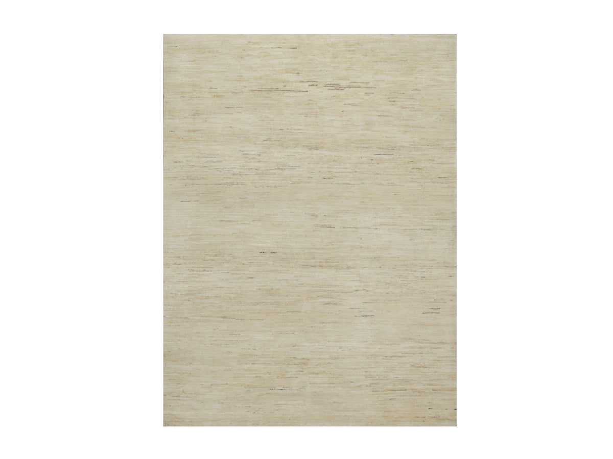 Gabbeh Modern / Contemporary hand-knotted wool rug in Ivory, 5' x 6'5" — SKU O091337