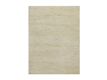Ivory 5'0" x 6'5" Modern and Contemporary Hand knotted Wool Rug - Sku: O091337