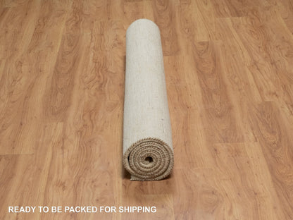 Gabbeh Modern / Contemporary hand-knotted wool rug in Ivory, 5' x 6'5" — SKU O091337 (view 6)