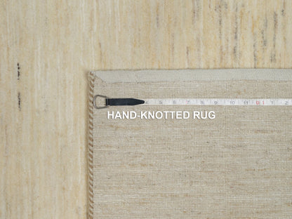 Gabbeh Modern / Contemporary hand-knotted wool rug in Ivory, 5' x 6'5" — SKU O091337 (view 8)