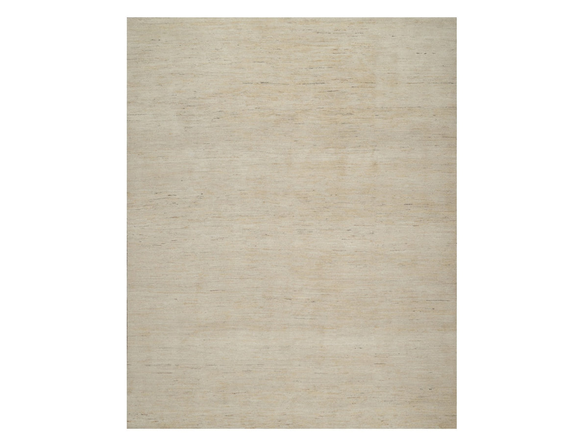 Gabbeh Modern / Contemporary hand-knotted wool rug in Ivory, 7'9" x 9'8" — SKU O091341