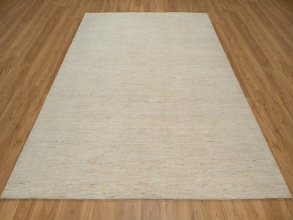 Gabbeh Modern / Contemporary hand-knotted wool rug in Ivory, 7'9" x 9'8" — SKU O091341 (view 2)