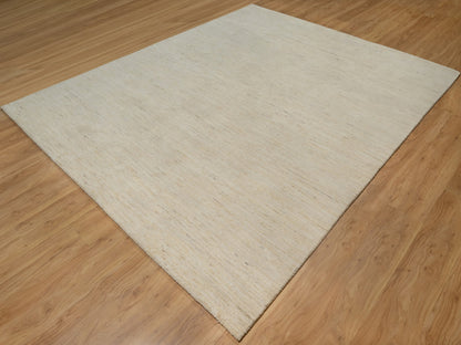Gabbeh Modern / Contemporary hand-knotted wool rug in Ivory, 7'9" x 9'8" — SKU O091341 (view 3)