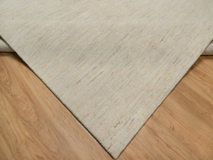 Gabbeh Modern / Contemporary hand-knotted wool rug in Ivory, 7'9" x 9'8" — SKU O091341 (view 6)