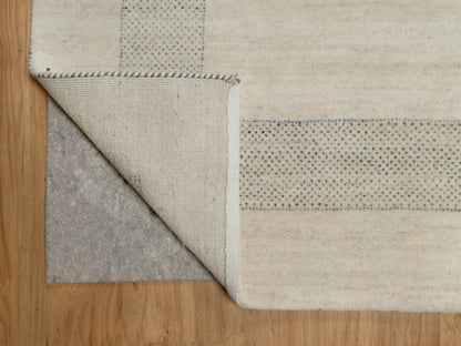 Ivory 8'1" x 10'0" Modern and Contemporary Hand knotted Wool Rug - Sku: O091342