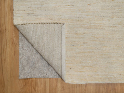 Gabbeh Modern / Contemporary hand-knotted wool rug in Ivory, 8'10" x 11'8" — SKU O091347 (view 4)