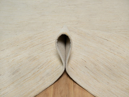 Gabbeh Modern / Contemporary hand-knotted wool rug in Ivory, 8'10" x 11'8" — SKU O091347 (view 5)