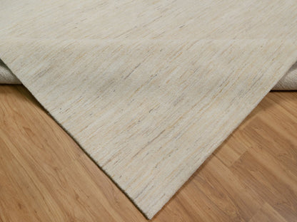 Gabbeh Modern / Contemporary hand-knotted wool rug in Ivory, 8'10" x 11'8" — SKU O091347 (view 6)
