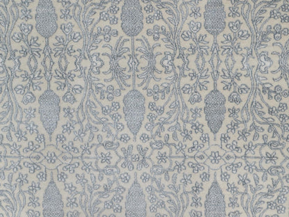 Ivory 8'11" x 12'1" Fine Oriental Hand knotted Wool/Silk Rug - Sku: O091353
