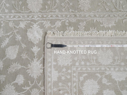 Fine Oriental hand-knotted wool/silk rug in Gray, 3'1" x 5' — SKU O091354 (view 8)