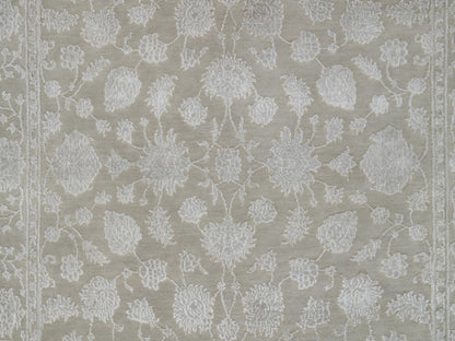 Fine Oriental hand-knotted wool/silk rug in Gray, 4'1" x 6'1" — SKU O091355 (view 5)
