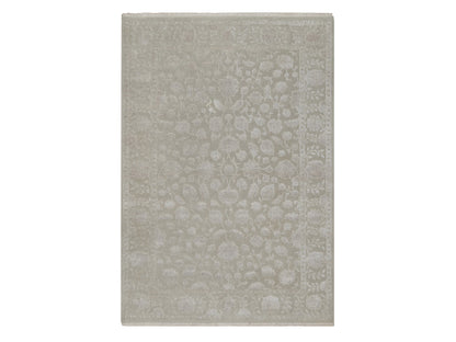 Grey 4'9" x 6'10" Traditional Hand knotted Wool/Silk Rug - Sku: O091356